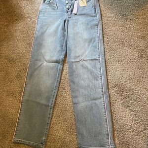 Light Blue Jeans with Pink Accents